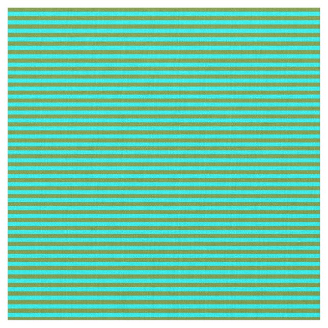Green and Cyan Colored Lines Pattern Fabric (Close Up)