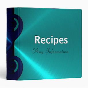 Green and dark blue stainless steel metallic binder