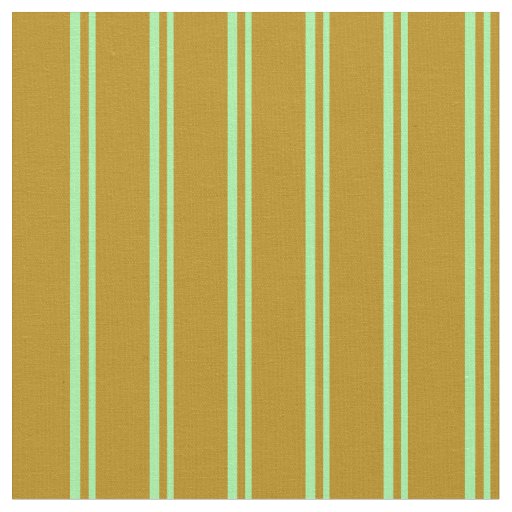 Green and Dark Goldenrod Colored Lines Fabric