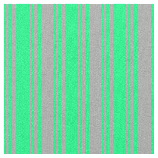 Green and Dark Gray Lines/Stripes Pattern Fabric (Close Up)