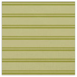 [ Thumbnail: Green and Dark Khaki Colored Lined Pattern Fabric ]