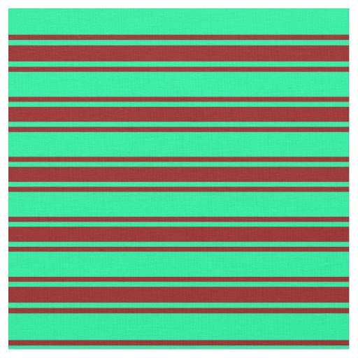 Green and Dark Red Lined/Striped Pattern Fabric