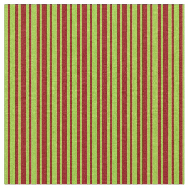 Green and Dark Red Striped/Lined Pattern Fabric (Close Up)