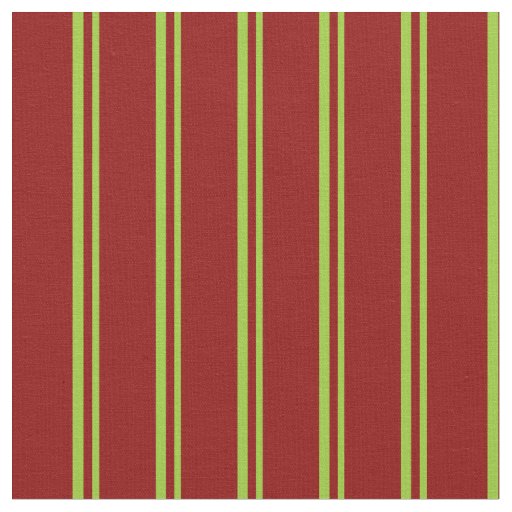 Green and Dark Red Stripes/Lines Pattern Fabric