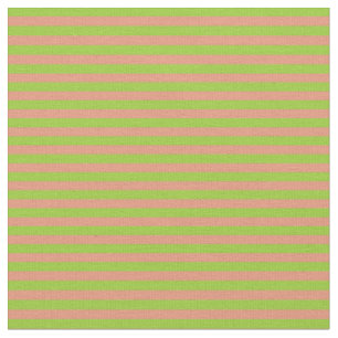 Green and Dark Salmon Colored Pattern Fabric