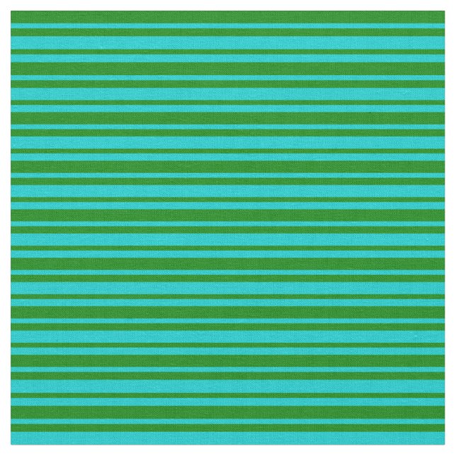 Green and Dark Turquoise Pattern Fabric (Close Up)