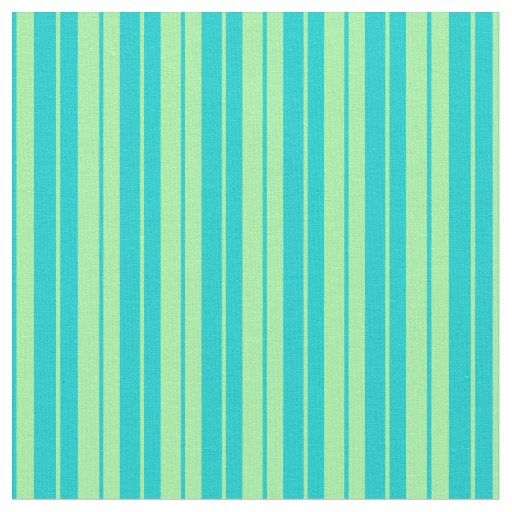 Green and Dark Turquoise Pattern of Stripes Fabric