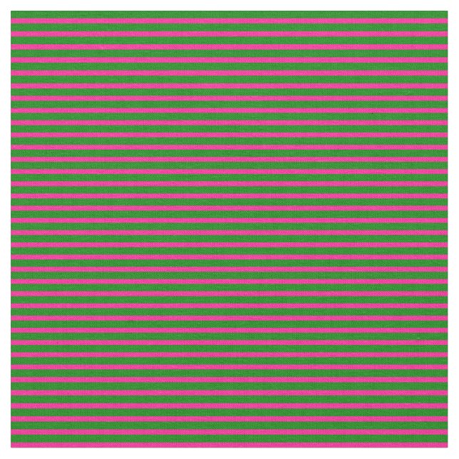 Green and Deep Pink Lined Pattern Fabric (Close Up)