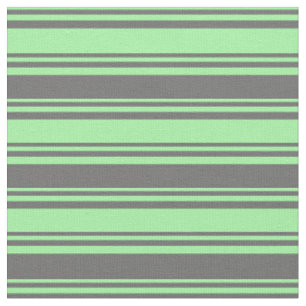 Green and Dim Gray Colored Stripes Pattern Fabric