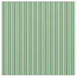[ Thumbnail: Green and Dim Grey Stripes Fabric ]
