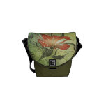 Green and Floral Rickshaw Mini Zero Messenger Bag Green and Floral Rickshaw Mini Zero Messenger Bag