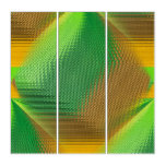Green and Gold Abstract Design Triptych
