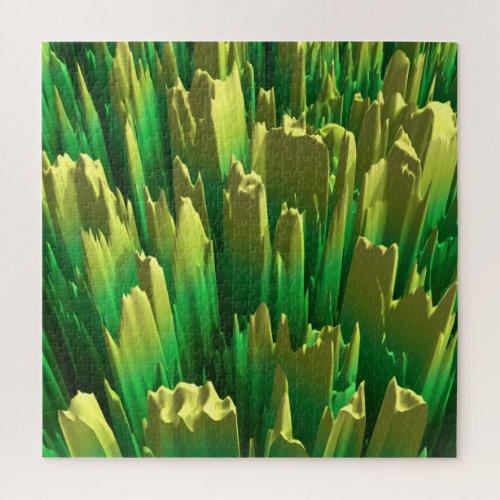 Green and Gold Abstract Jigsaw Puzzle