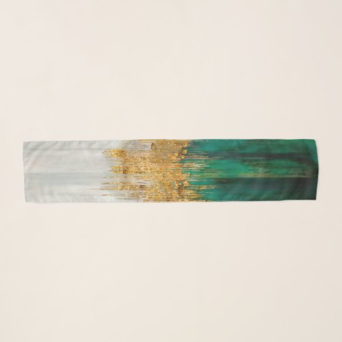 Green and gold abstract motion scarf