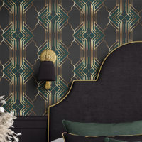 Green and Gold Art Deco Geometric
