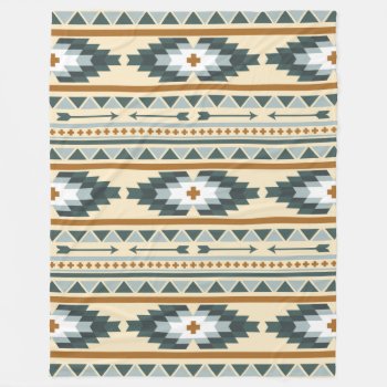 Green And Gold Aztec Fleece Blanket by mariannegilliand at Zazzle