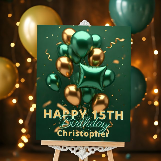 Green and Gold Balloons with Sparkling Confetti Foam Board (Creator Uploaded)