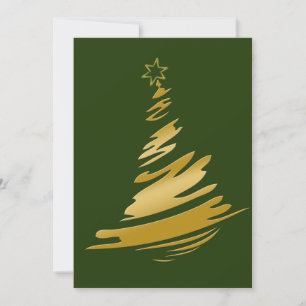 green and gold Business Holiday Greetings Card