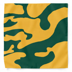 Green and Gold Camouflage Texas Bandana
