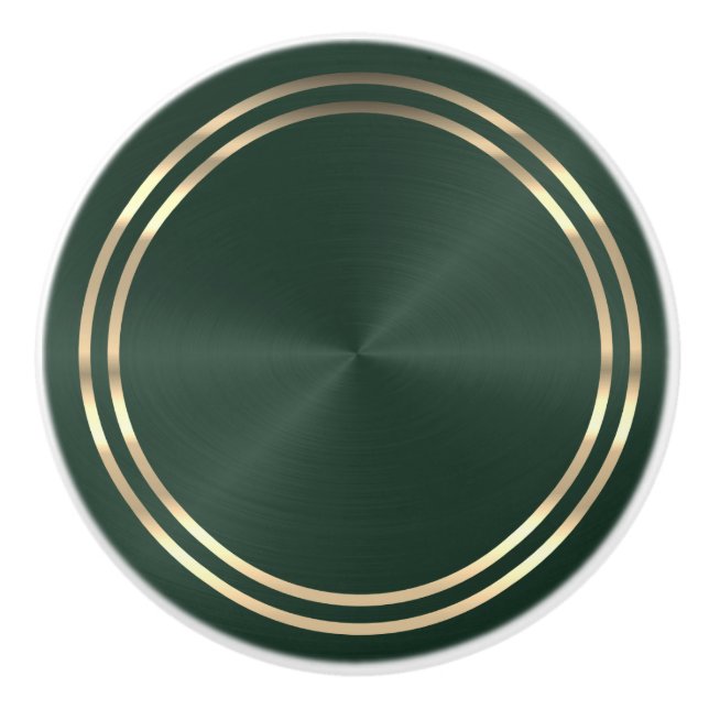 Green and Gold  Ceramic Knob (Front)