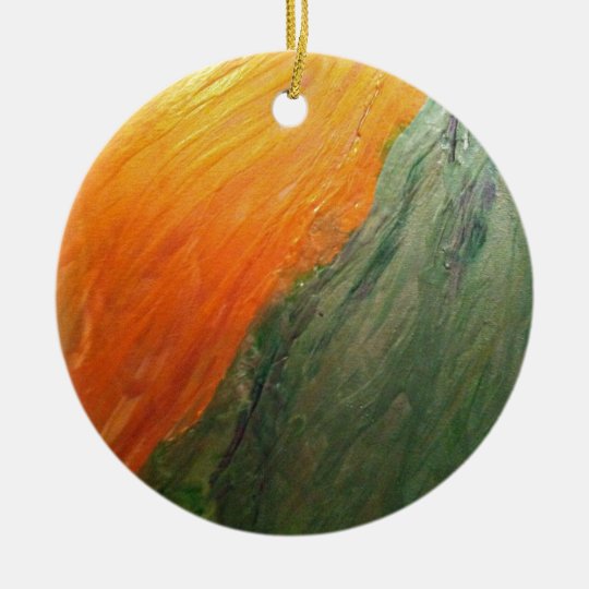 Green and Gold Ceramic Ornament