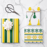 Green and Gold Christmas 3-Pack Gift Wrap<br><div class="desc">Green and Gold Christmas 3-Pack Gift Wrap by Steady Mobbin</div>