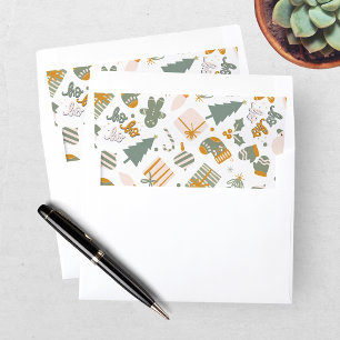 Green And Gold Christmas Holiday Party Envelope Liner