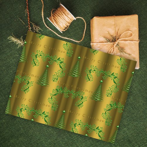 Green and Gold Christmas Magic  Tissue Paper