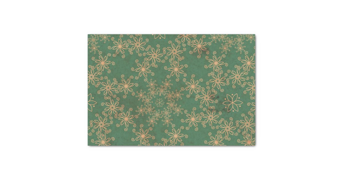 Green and Gold Christmas Pattern Tissue Paper | Zazzle