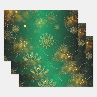 Green And Gold Christmas Winter Wonderland