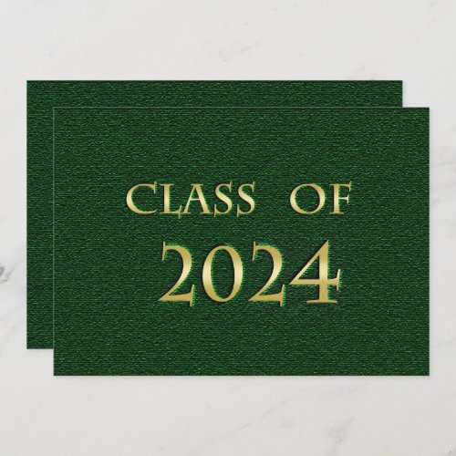 Green and Gold Class of 2024 Graduation Party Card