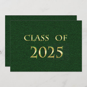 Green and Gold Class of 2025 Graduation Party Card