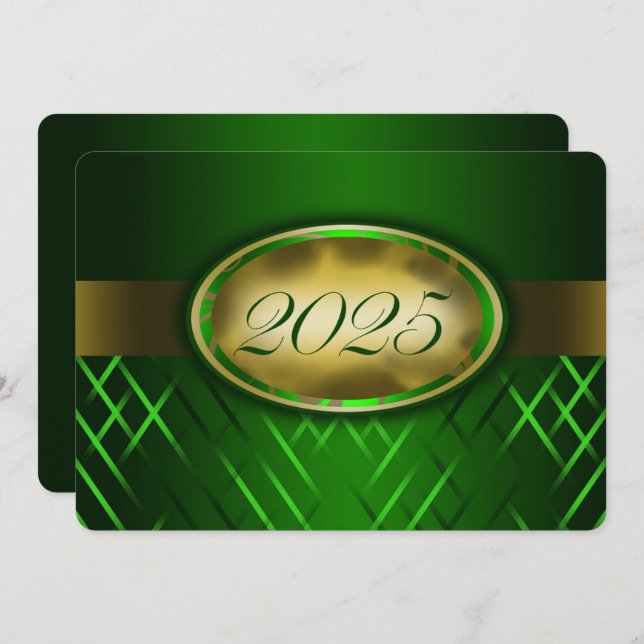 Green and Gold Class of 2025 Party Invitation (Front/Back)