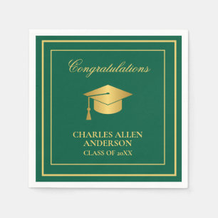 Green and Gold Custom  Napkins