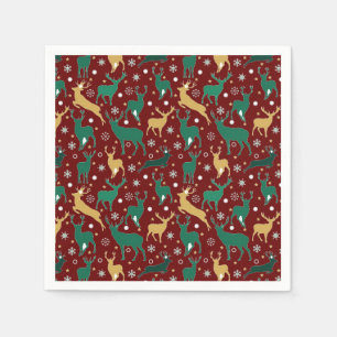 Green and gold deer napkins