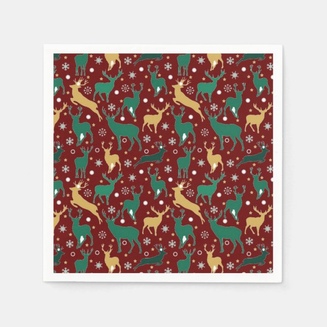 Green and gold deer   napkins (Front)