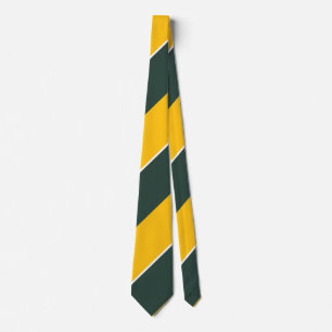 Green and Gold Diagonally-Striped Tie