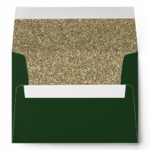 Green and Gold FAUX glitter Envelope