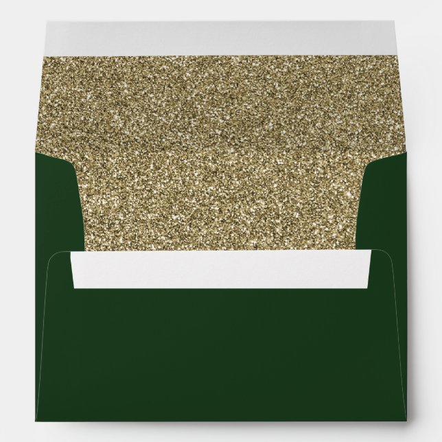Green and Gold FAUX glitter Envelope (Back (Bottom))