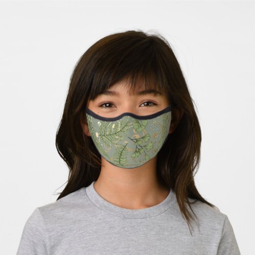 Green and Gold Fern Pattern Premium Face Mask