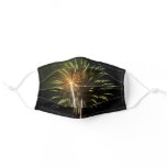 Green and Gold Fireworks Holiday Celebration Adult Cloth Face Mask