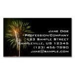 Green and Gold Fireworks Holiday Celebration Business Card Magnet