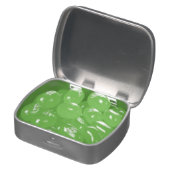 Green and Gold Fireworks Holiday Celebration Candy Tin (Opened)