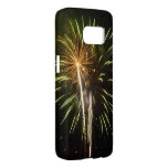Green and Gold Fireworks Holiday Celebration Samsung Galaxy S7 Case