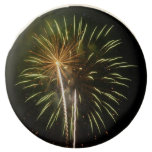 Green and Gold Fireworks Holiday Celebration Chocolate Covered Oreo