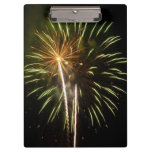 Green and Gold Fireworks Holiday Celebration Clipboard