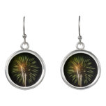 Green and Gold Fireworks Holiday Celebration Earrings