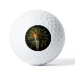 Green and Gold Fireworks Holiday Celebration Golf Balls
