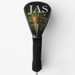 Green and Gold Fireworks Holiday Celebration Golf Head Cover
