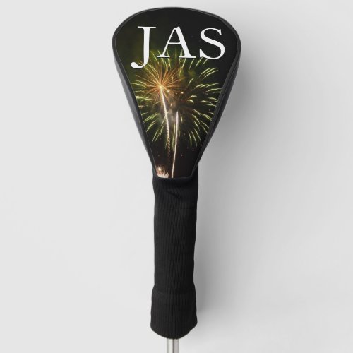 Green and Gold Fireworks Holiday Celebration Golf Head Cover